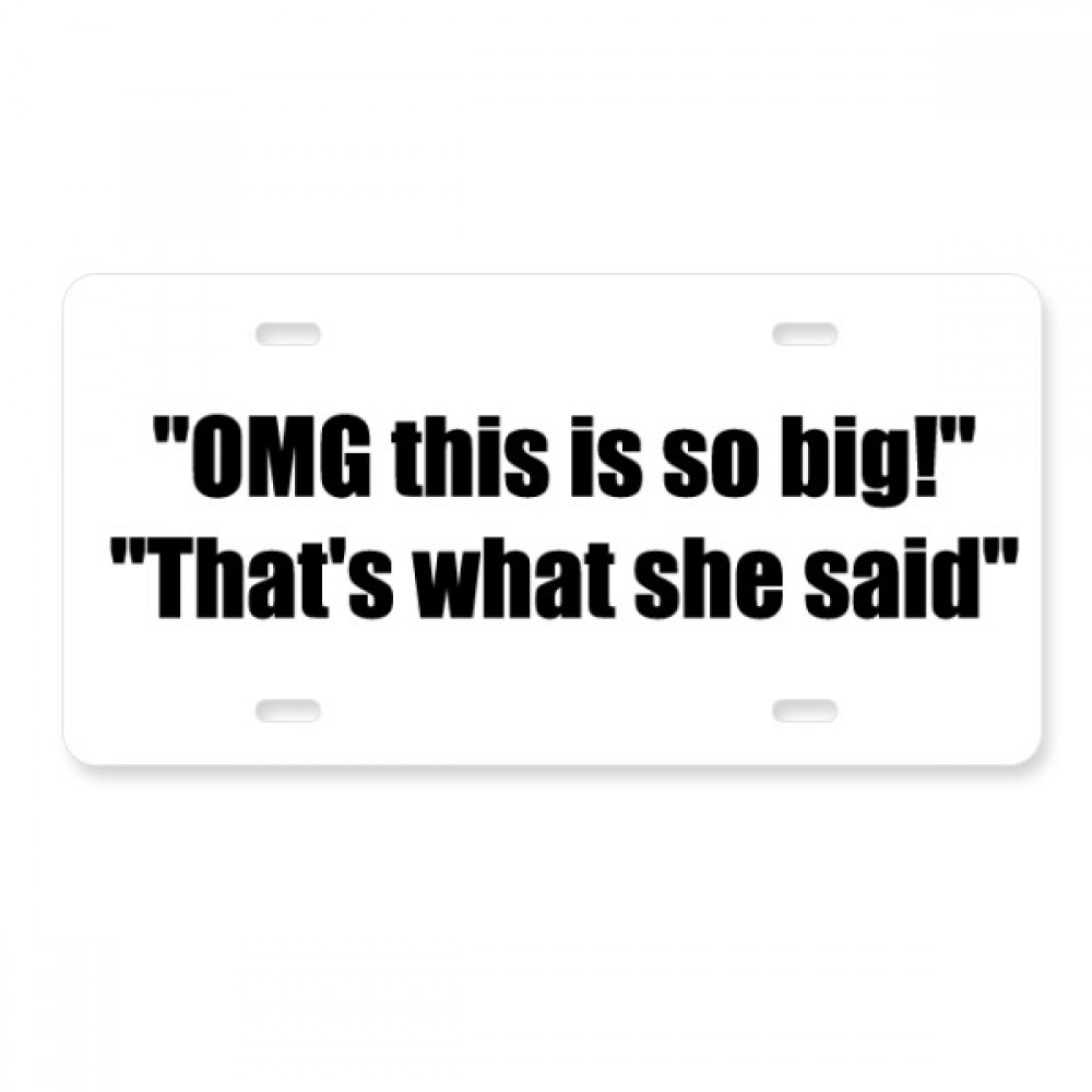 Quote Joke This Is So Big License Plate Decoration Stainless Automobile Steel Tag